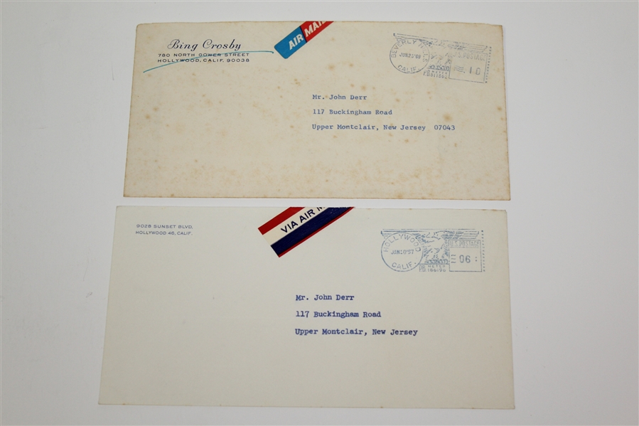 Two Bing Crosby Letters to John Derr - Jan. 7, 1957 & June 20, 1969 JSA ALOA
