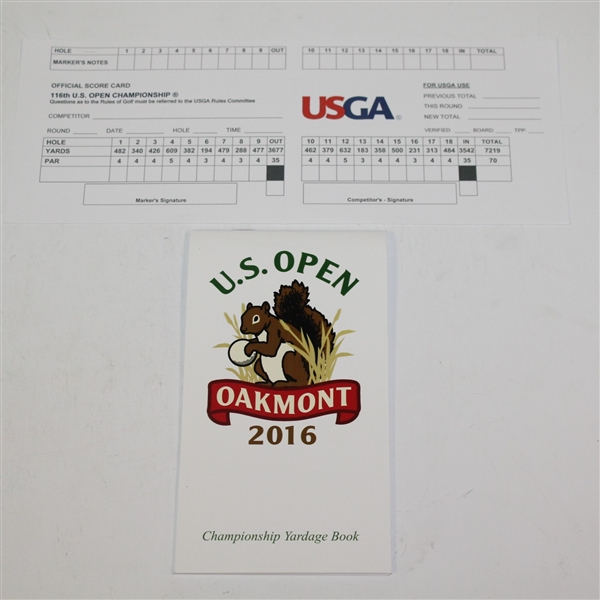 2016 US Open at Oakmont Yardage Book & Scorecard - Player Issued