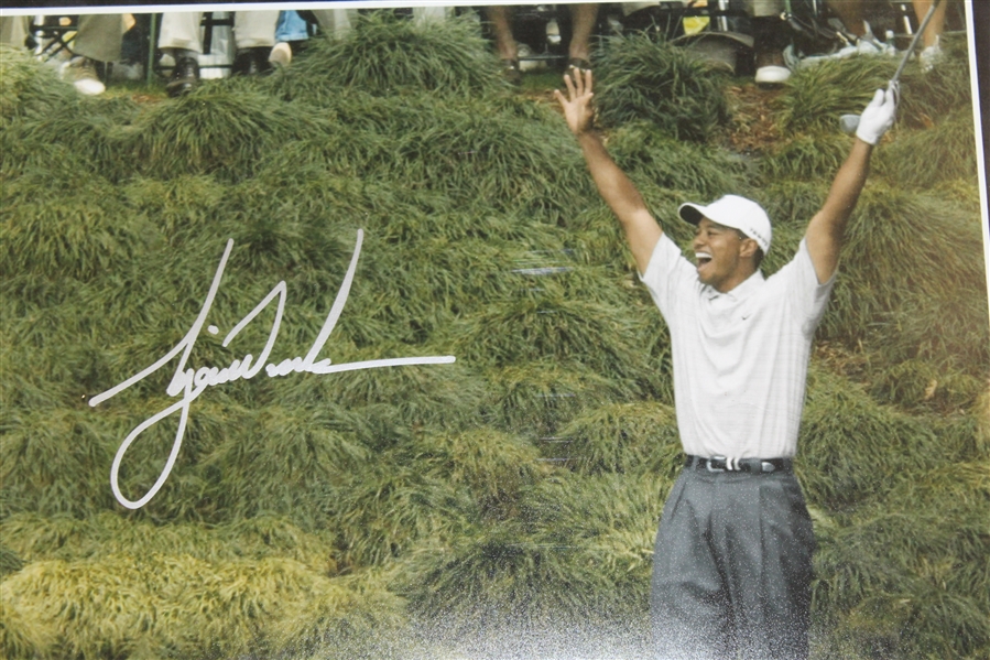 Tiger Woods Signed UDA #2/15 Framed Hole-In-One Photo with 2004 Flag #BAJ28573