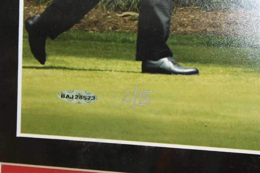 Tiger Woods Signed UDA #2/15 Framed Hole-In-One Photo with 2004 Flag #BAJ28573