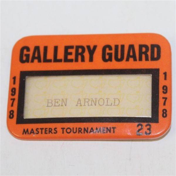 1978 Masters Tournament Gallery Guard Badge #23