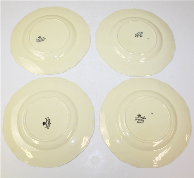 Four Golf Themed Crown Ducal Florentine Plates - Roth Collection