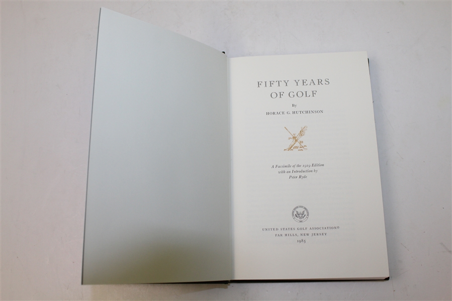 'Fifty Years of Golf' by Horace G. Hutchinson Ltd Ed USGA Re-print with Slip Case - Robert Sommers Collection