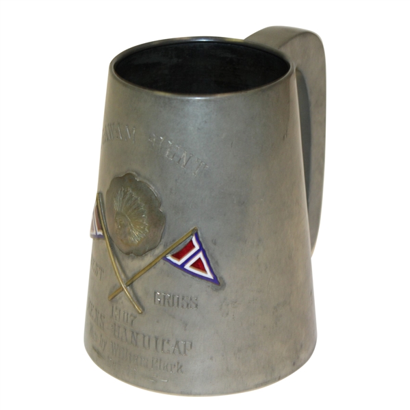 1907 Agawam Hunt Best Gross Pewter Tankard - Won by William Clark - Oct. 19 - Roth Collection