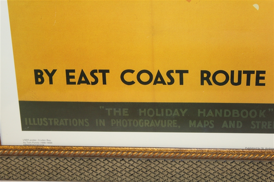 'Cruden Bay' National Railway Poster Advertising by Artist Tom Purvis - Framed 