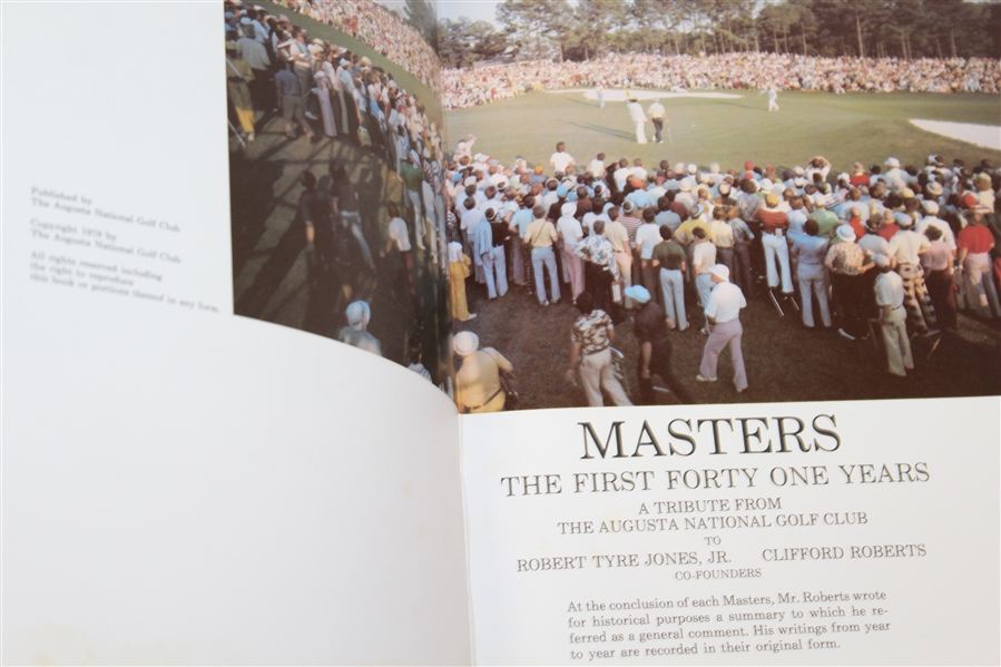 'Masters - The First Forty One Years' with Compliments Card and Personal Note from Furman Bisher