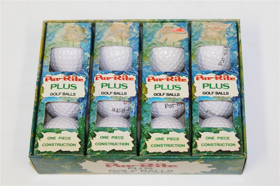 Par-Rite 'Plus' One Piece Construction Dozen Golf Balls in Original Box - Roth Collection
