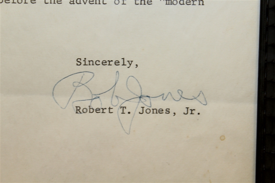 Bob Jones Signed Letter and Signed Photo - Seldom Seen Combo - Framed JSA ALOA