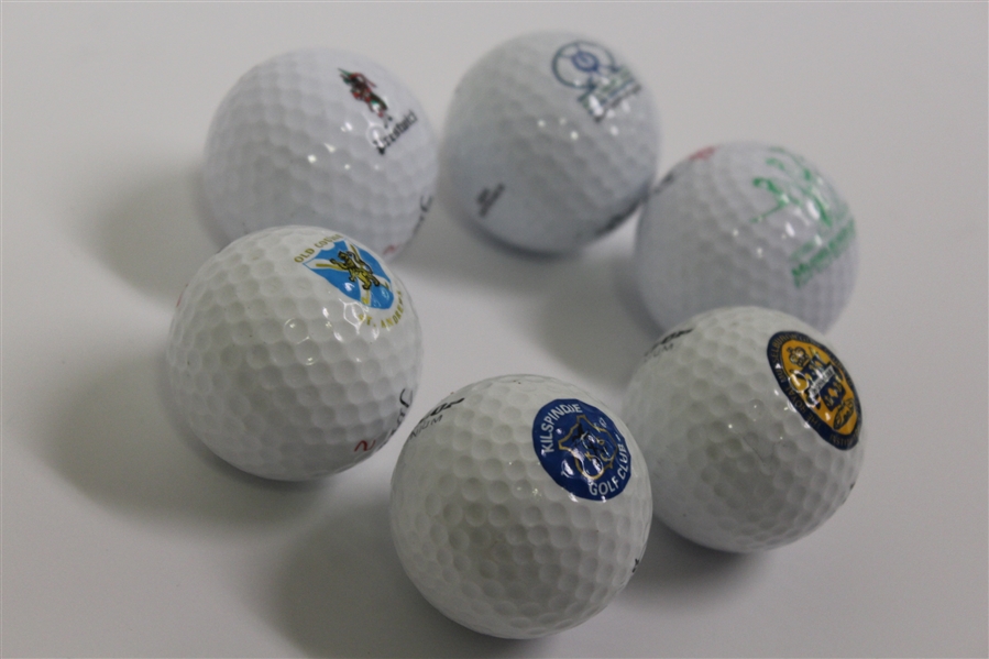 Six Logo Golf Balls from Seldom Seen European Courses