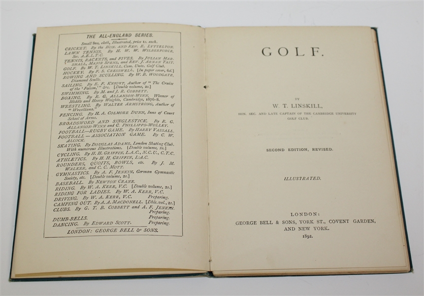 1892 'Golf' By W. T. Linskill - The All-England Series - Roth Collection