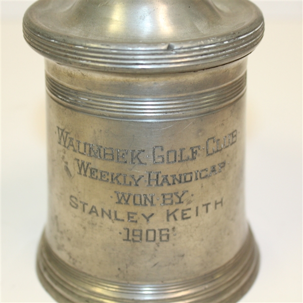 1906 Waumbek Golf Club Weekly Handicap Trophy Stein - Won By Stanley Keith - Roth Collection
