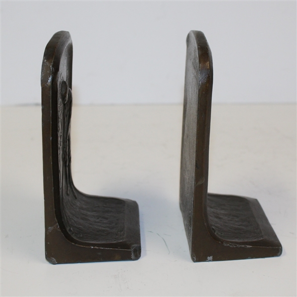 Golfer and Caddie Cast Iron Bookends - R. Wayne Perkins Collection