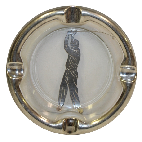 Sterling Silver Golfer Ash Tray - R. Wayne Perkins Collection