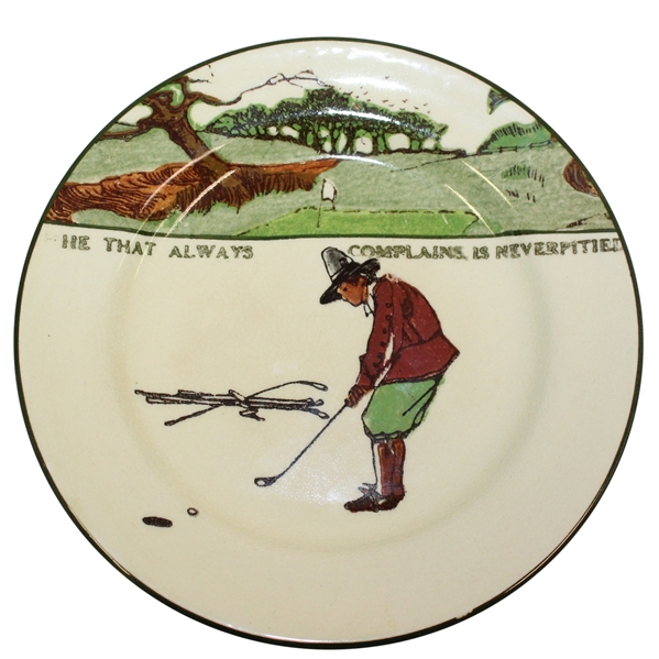 Royal Doulton Golf Plate 'He that Always Complains is Never Pitied' - R. Wayne Perkins Collection