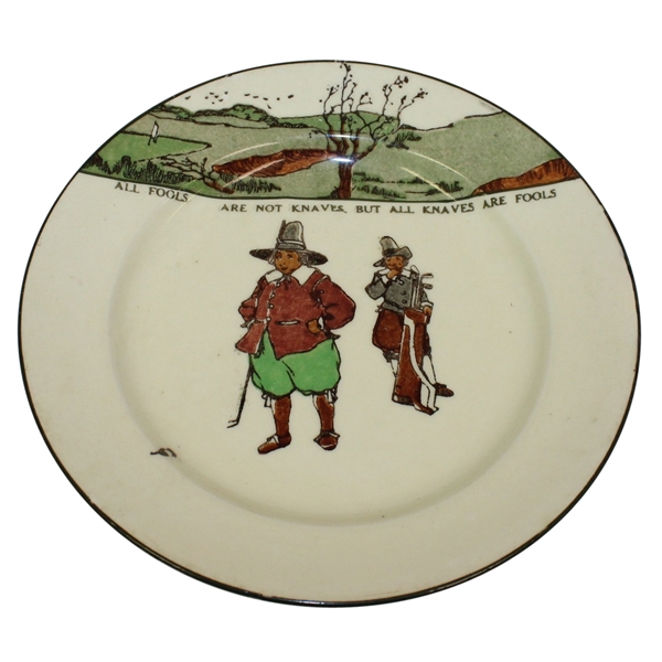 Royal Doulton Golf Plate 'All fools are not knaves, but all knaves are fools' - R. Wayne Perkins Collection