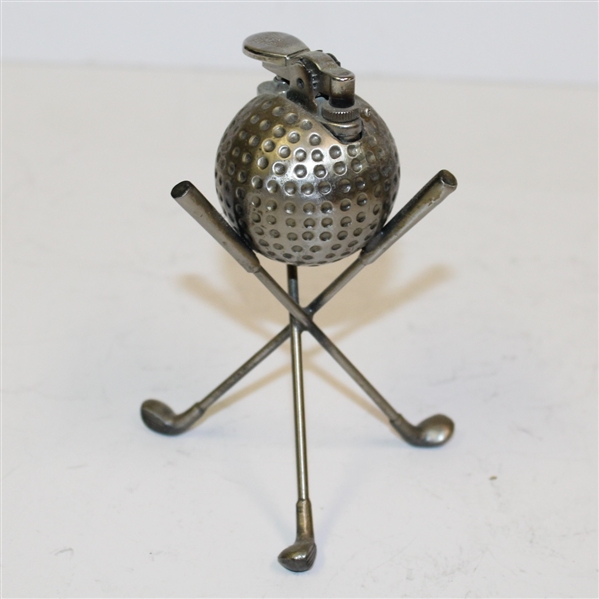 Metal Golf Ball Gas Lighter with Crossed Clubs