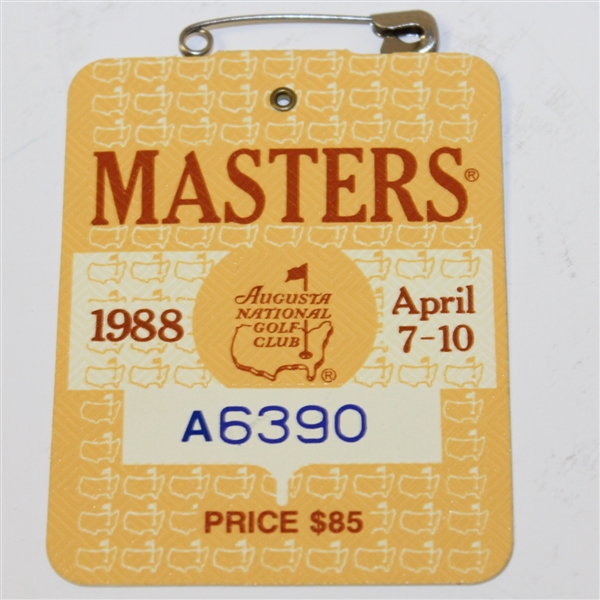 1988 Masters Tournament Series Badge #A6390 - Sandy Lyle Win