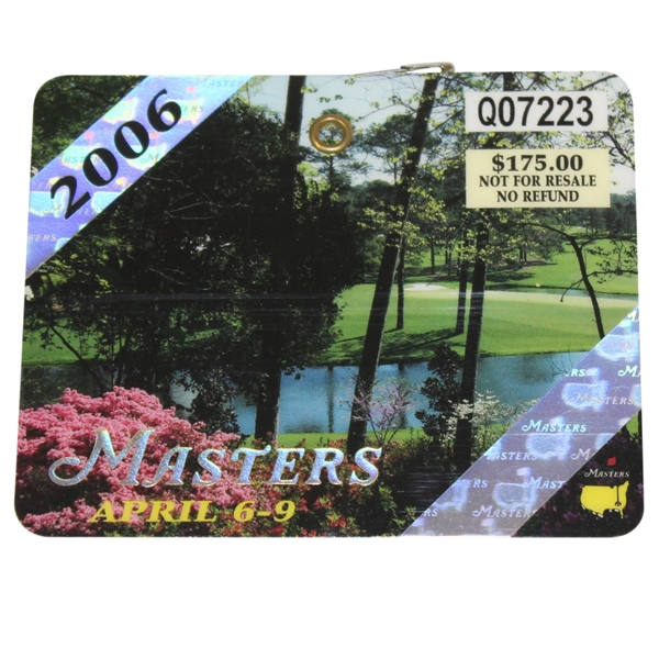 2006 Masters Tournament Series Badge #Q07223 - Phil Mickelson Win