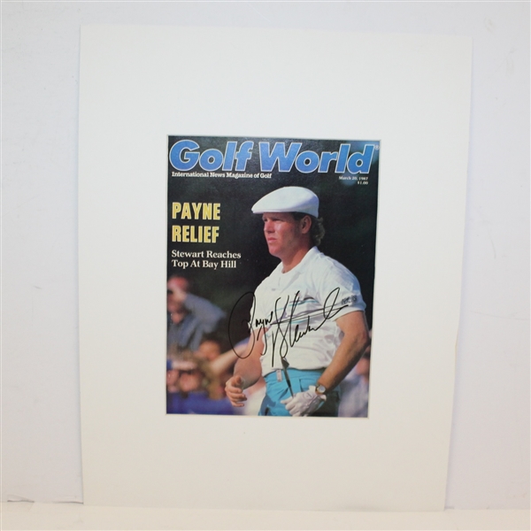 Payne Stewart Signed Golf World Magazine Cover - Matted JSA ALOA