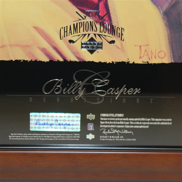 Signed Billy Casper Upper Deck 'The Champions Lounge' Display - Framed JSA ALOA
