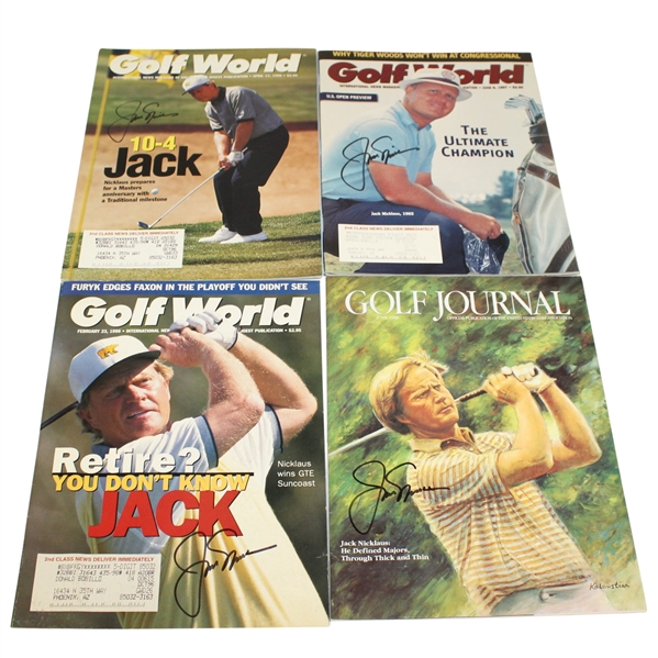 Four Jack Nicklaus Signed Golf Magazines JSA ALOA