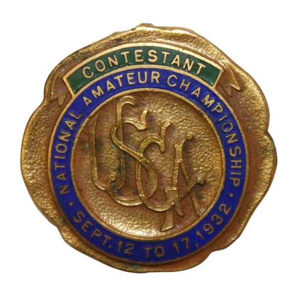 1932 USGA Amateur Contestant Badge - Ross Somerville Winner