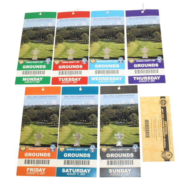 Complete Set of 2007 PGA Championship at Southern Hills CC Tickets #GRSU06181