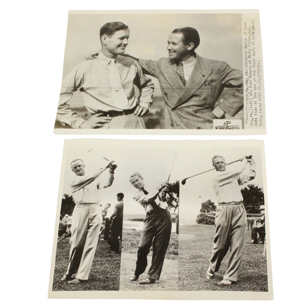 1935 Wire Photos: Nelson & Runyan After 1st Round & Runyan, Wood, & Hunter Photo
