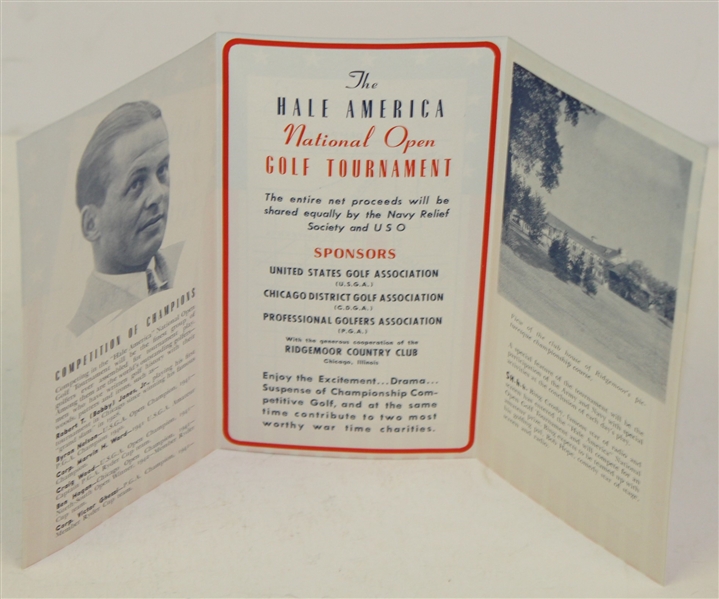 1942 Hale America National Open Golf Tournament Tickets Pamphlet - McMahon Collection