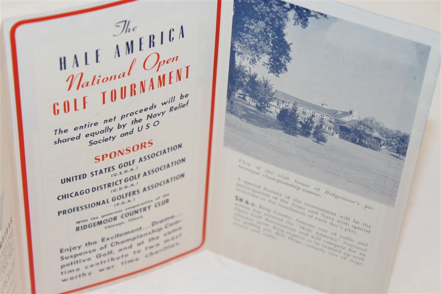 1942 Hale America National Open Golf Tournament Tickets Pamphlet - McMahon Collection