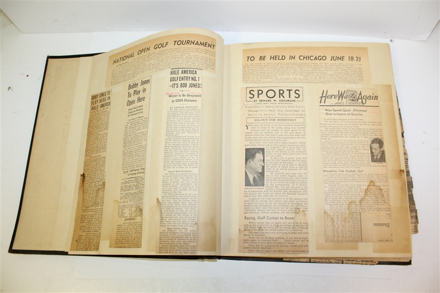 1942 Hale America National Open Golf Tournament Tom McMahon Newspaper Scrapbook - McMahon Collection