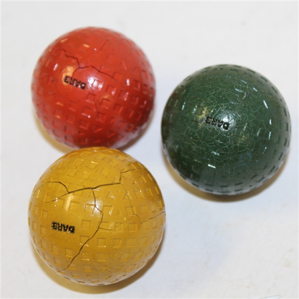 Dozen 'The DARB' Golf Balls Made by Bon Dee Golf Ball Co. - Yellow, Orange, Green , & White Colored Mesh