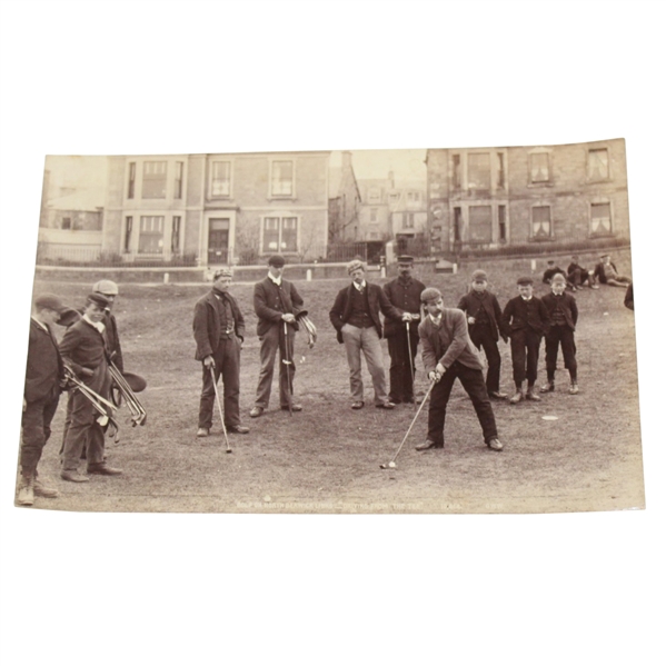 Black and White Photo of Golfers & Caddies at North Berwick Circa 1895