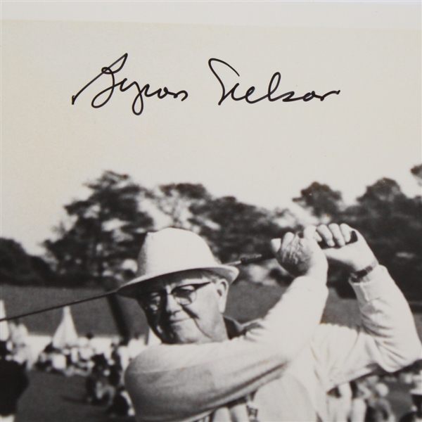 Bryon Nelson Signed Black and White 8x10 - Teeing Off JSA ALOA
