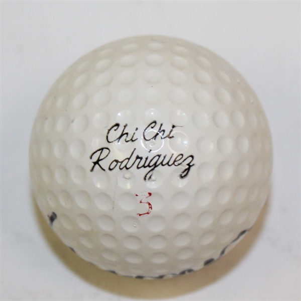 Chi Chi Rodriguez Full Signature on Chi Chi Model Golf Ball - Match Marked JSA ALOA