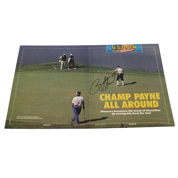 1991 Golf World Photo of Payne Stewart's US Open Win - Boldly Signed by Stewart JSA ALOA