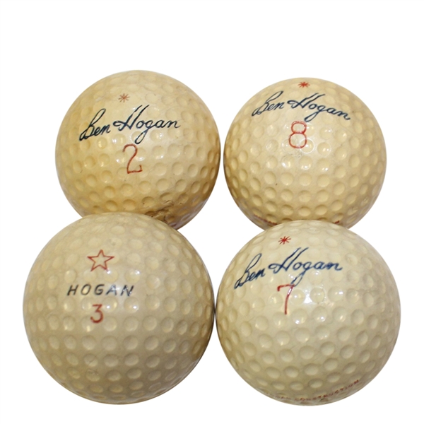 Four Vintage Ben Hogan Signature Golf Balls