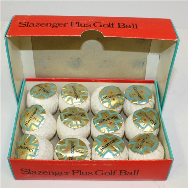 Dozen Slazenger Plus Individually Wrapped Golf Balls and Box