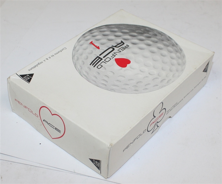 Dozen Penfold Ace Individually Wrapped Golf Balls and Box
