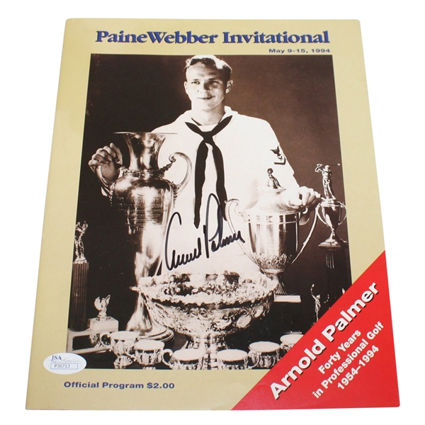 Arnold Palmer Signed 1994 PaineWebber Invitational Program JSA #P36713