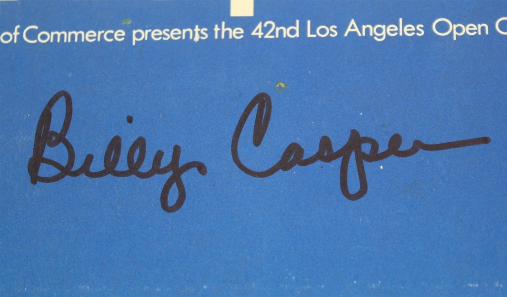 1968 Los Angeles Open Program Signed by Billy Casper JSA ALOA