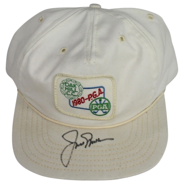 1980 PGA Championship at Oak Hill CC Hat Signed by Jack Nicklaus JSA ALOA