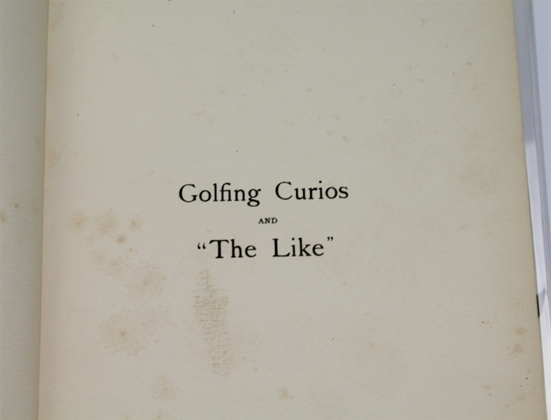 1910 'Golfing Curios and The Like' Signed by Author Harry B. Wood