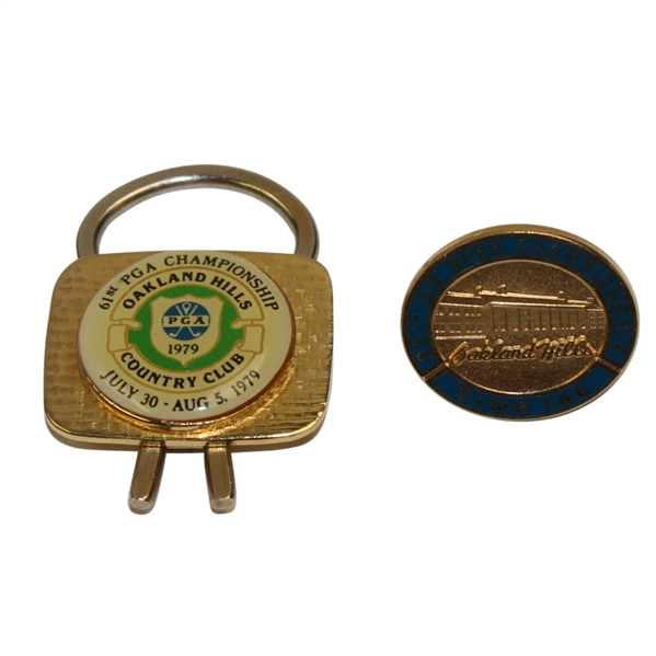 1979 PGA Championship Key Chain & 1985 US Open Pin - Both at Oakland Hills