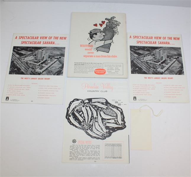 1963 Sahara Inv. Program & Ticket (Nicklaus Win) Plus 1964 Program & Pairing Sheet