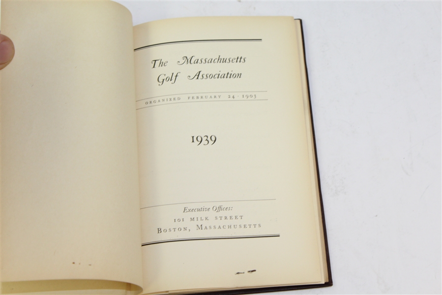 1939 The Massachusetts Golf Association Booklet - Robert Sommers Collection
