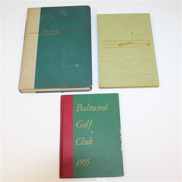 3 Books with Robert Sommers Book Plates - Baltusrol, Year of the Diamond, & The Complete Golfer - Robert Sommers Collection