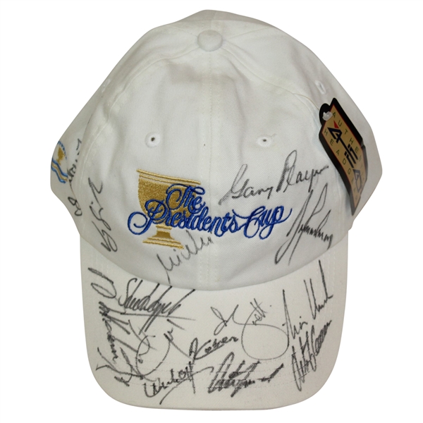 Undated Presidents Cup Embroidered White Hat Signed by International Team JSA ALOA