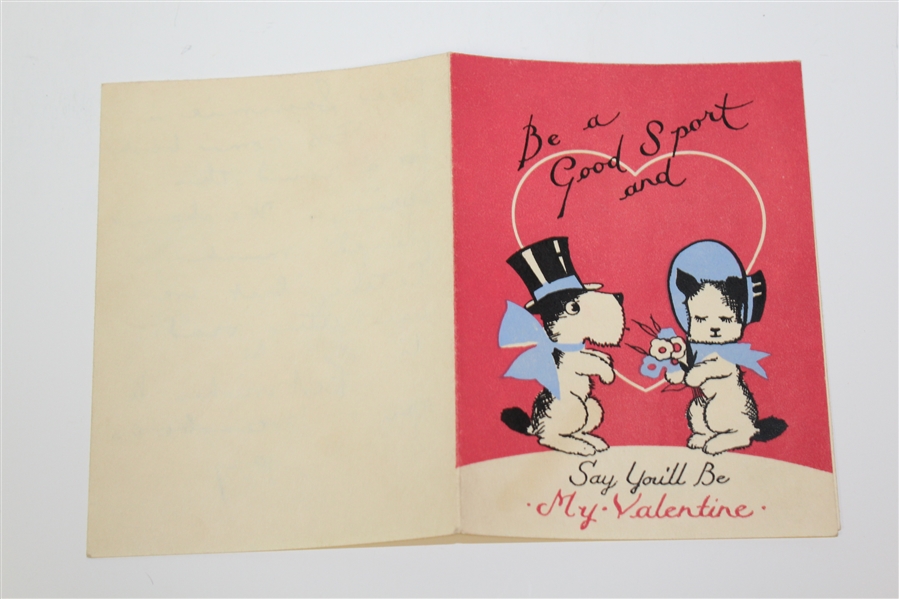 1940 Valentine from Patty Berg to John Derr JSA ALOA