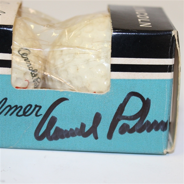 Arnold Palmer Signed Sleeve Box of Lincoln Mercury 'Arnold Palmer' Logo Golf Balls JSA ALOA